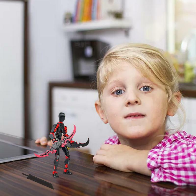 Robot Action Figure, mainan boneka Model aksi DIY pemasangan sederhana, motif manekin 3D untuk anak-anak dan dewasa