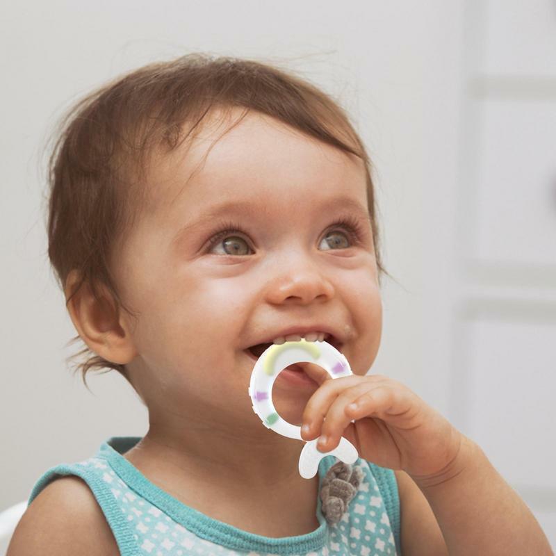 ของเล่นกัดซิลิโคนเคี้ยวนุ่มสำหรับกัด Relief ยางกัดของเล่นเคี้ยวง่ายต่อการจัดการการงอกของฟันสำหรับเด็กทารก