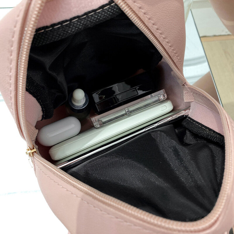 Mini mochila de couro PU para mulheres, Multi função, Bolsa de telefone, Bolsas de ombro para senhoras