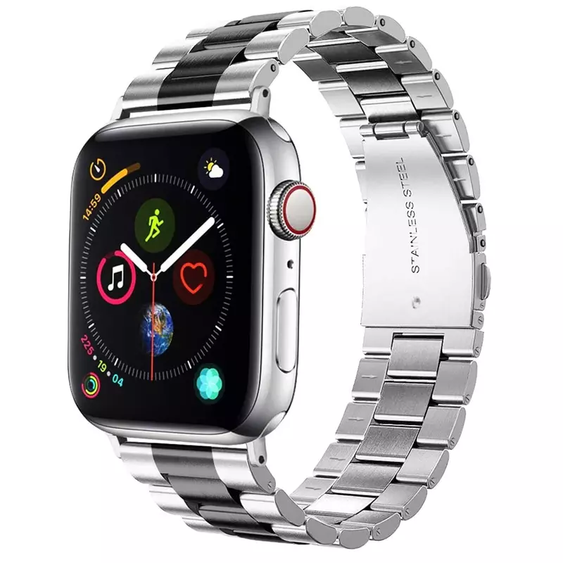 Gelang Tangan untuk Apple Watch SE Band 8 7 6 5 4 40Mm 44Mm 45Mm Strap Bisnis Baja Ultra Stainless untuk IWatch 3 38Mm 42Mm Biru