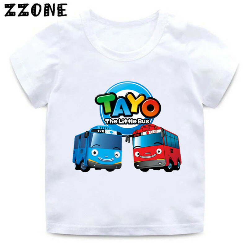Hot Sale Tayo the Little Bus Cartoon Kids T-Shirts Girls Clothes Baby Boys T shirt Summer Short Sleeve Children Tops,ooo5837