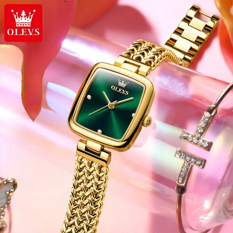 OLEVS Marcas de Luxo Relógios femininos Tendência Impermeável Atmosfera Simples Aço Inoxidável Quartzo Relógio de pulso Certificação Original