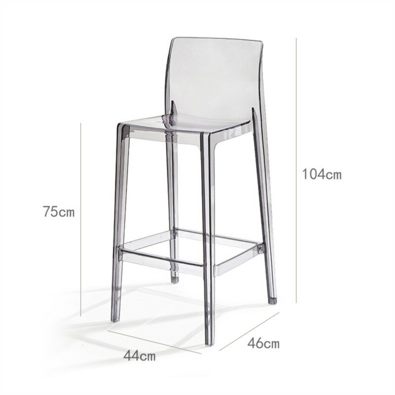 Wuli akrylowy przezroczysty krzesło barowe wysoki stołek gospodarstwa domowego nowoczesny i prosty wysoki stołek styl skandynawski plastikowy kryształ stołek barowy 2024