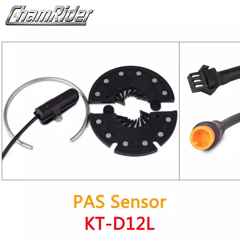 ChamRider KT PAS Pedal Assist Sensor V12L D12L BZ-4(8) BZ-10C Julet Waterproof Connector 6 Magnets Dual hall Sensors 12 Signals