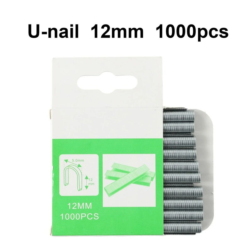 Werkzeuge Heftklammern Nägel 1000 Stück 12mm/8mm/10mm Brad Nägel DIY Tür nagel Haushalts verpackung Silber T-förmige U-Form