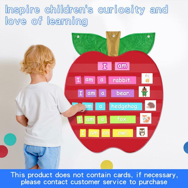 Pocket Chart for Classroom | Reinforced Learning Words Chart Sentence Strip Chart | Interactive Learning Insert Pocket Chart