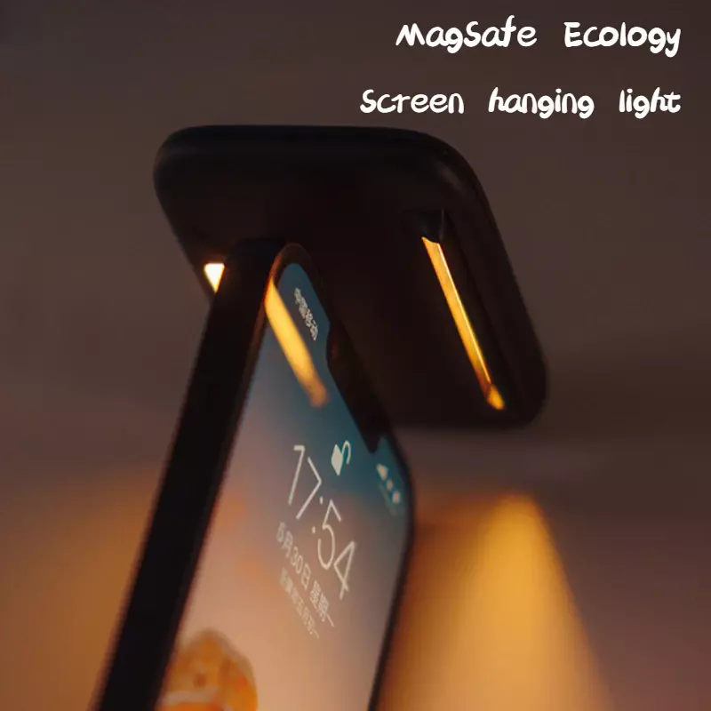 IPhone เคสโทรศัพท์มือถือ MagSafe Ecological fill LIGHT LED ไฟกลางคืนอ่านง่ายป้องกันแสงสีฟ้าถนอมสายตาโคมไฟแขวนติดหน้าจอ