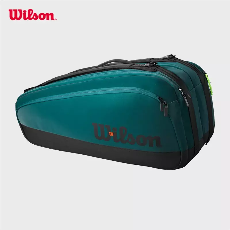 Wilson-BOLSA DE TENIS Blade Super Tour v9, mochila grande para raqueta, verde esmeralda con forro termoprotector, 9 Paquetes, 2024