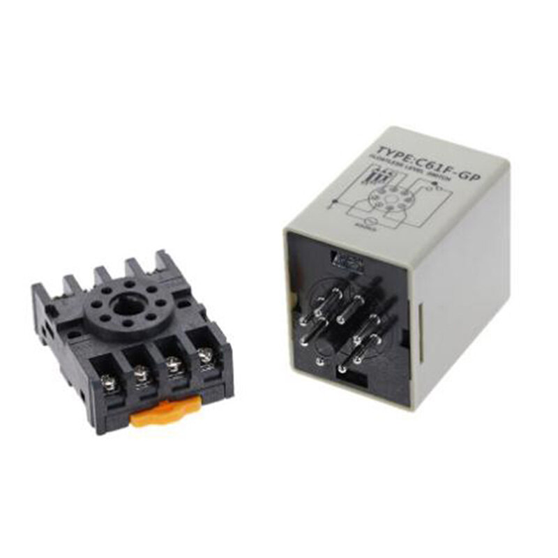 Controlador de nivel de interruptor sin flotador, relé de nivel, AC220V, C61F-GP, con Base