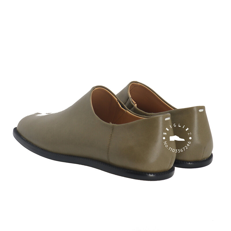 Slip-on-Tabi-Schuhe für Männer Roman Designer-Stil bequeme flache Schuhe einfarbige geteilte Zehen lässige Business-Schuhe schwarz beige