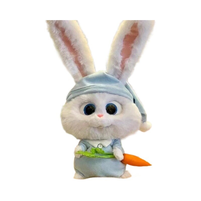 Cartoon-Animation das geheime Leben der Haustiere Schneeball Kaninchen Plüsch Puppe Spielzeug Puppe Geburtstags geschenk Weihnachts geschenk