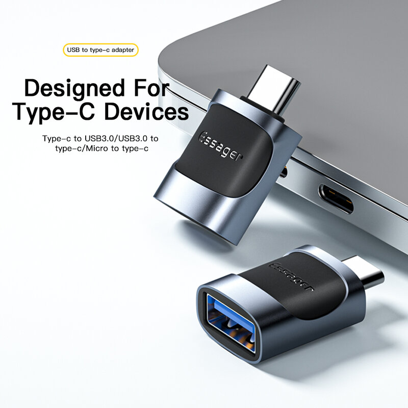 Essager – adaptateur OTG de Type C vers USB, connecteur Micro USB vers Type C, pour Macbook Xiaomi HUAWEI Samsung OTG