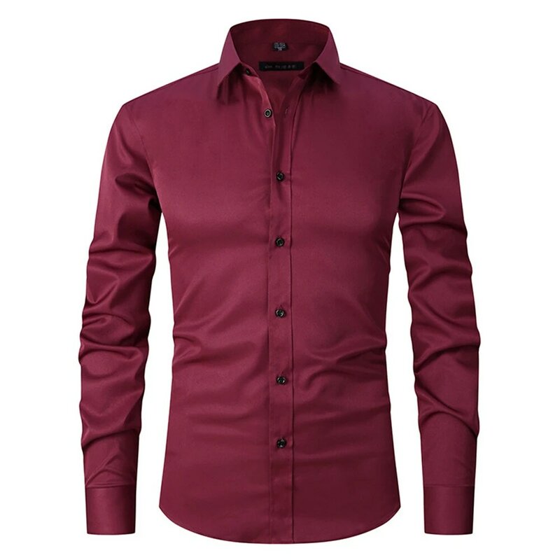 Camisa de botão manga comprida masculina, camisas confortáveis, blusa, cardigã de lapela formal diário, tops casuais