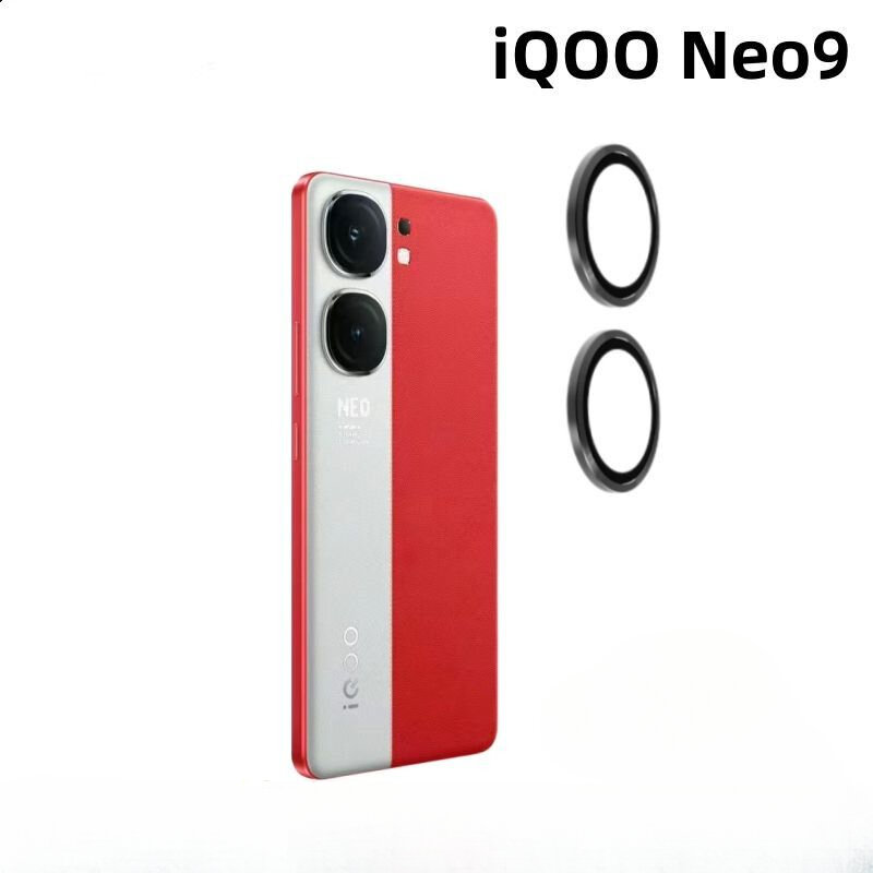금속 카메라 렌즈 보호 필름, IQOO Neo 9 용 금속 링 카메라 보호기, 렌즈 유리, 1 세트