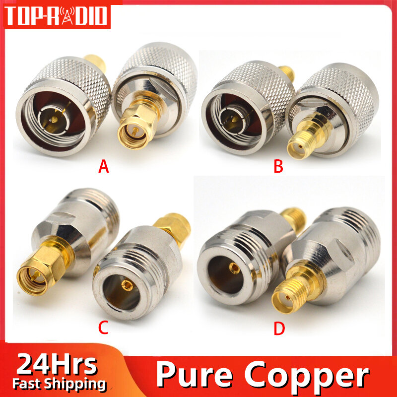 SMA To N Adapter N Male Female To SMA Female Male Jack Plug Straight RF Connector Test Converter Brass Copper