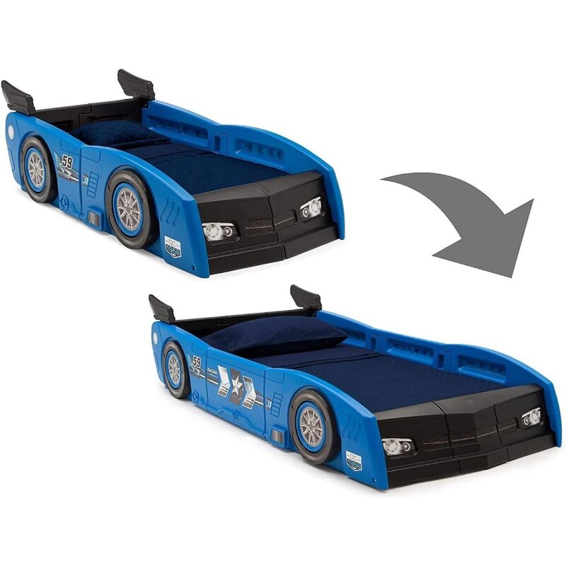 طفل سيارة وسرير مزدوج ، صنع في الولايات المتحدة الأمريكية ، أزرق