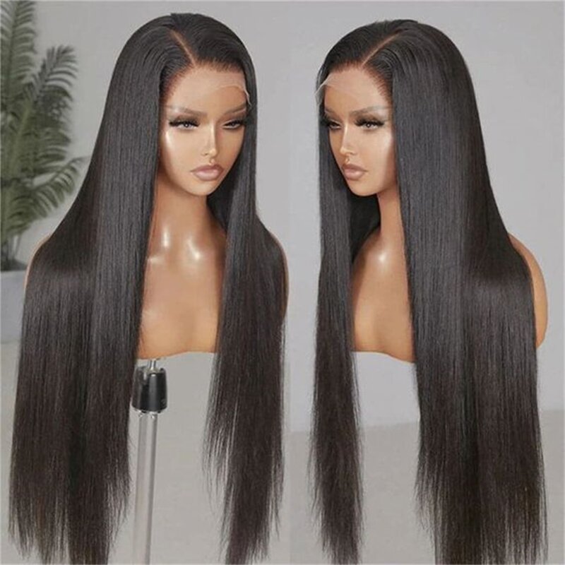 Perruque Lace Front Wig Remy Brésilienne Naturelle, Cheveux Lisses, 13x6, 13x4, Pre-Plucked, Transparent HD, pour Femme Africaine