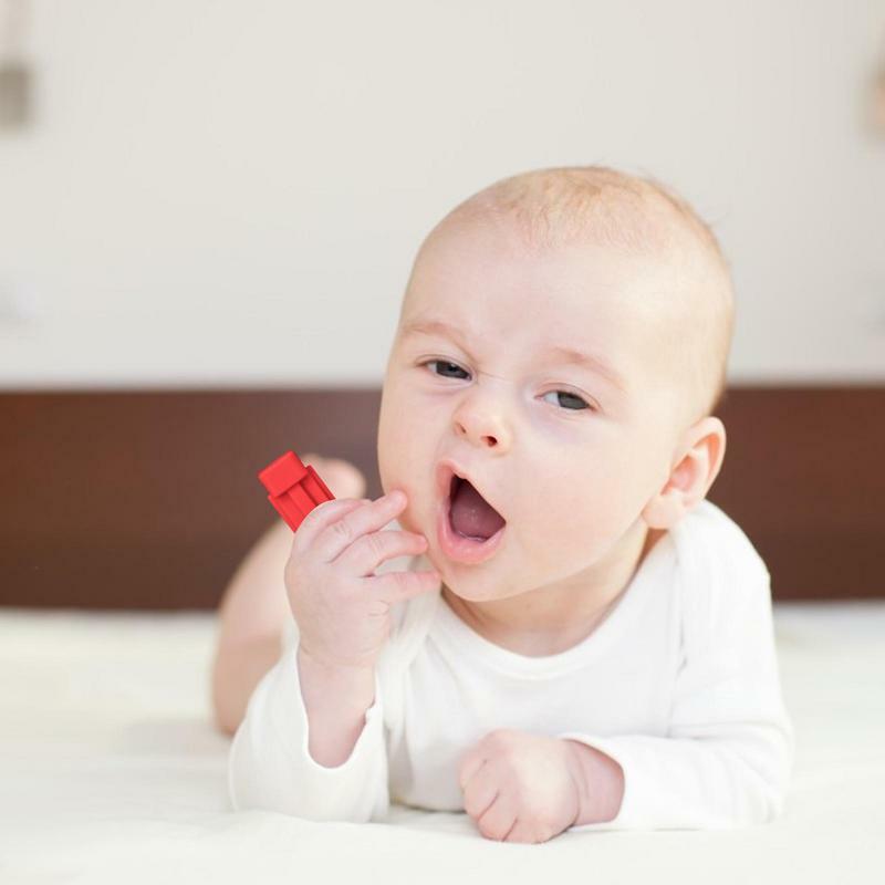 Brinquedo dentição de silicone macio e flexível para bebês, Squeaker Teether, Alívio Teether para meninos e meninas