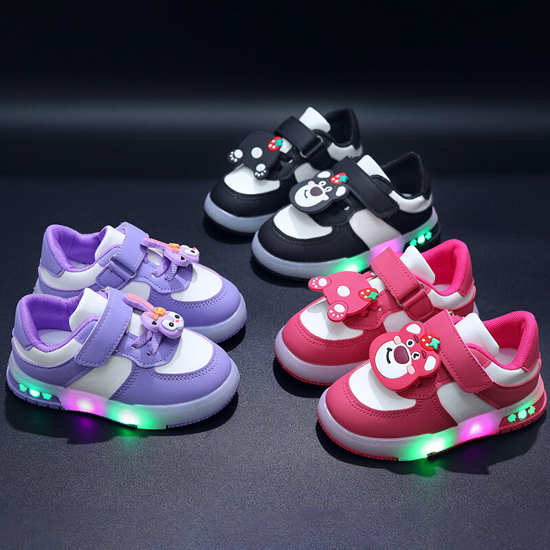 Disney Baby Boys Girls Casual Shoes Toddler Soft Bottom First Walking Shoes Children's Sneakers Lotso Kids Shoes Size 21-30