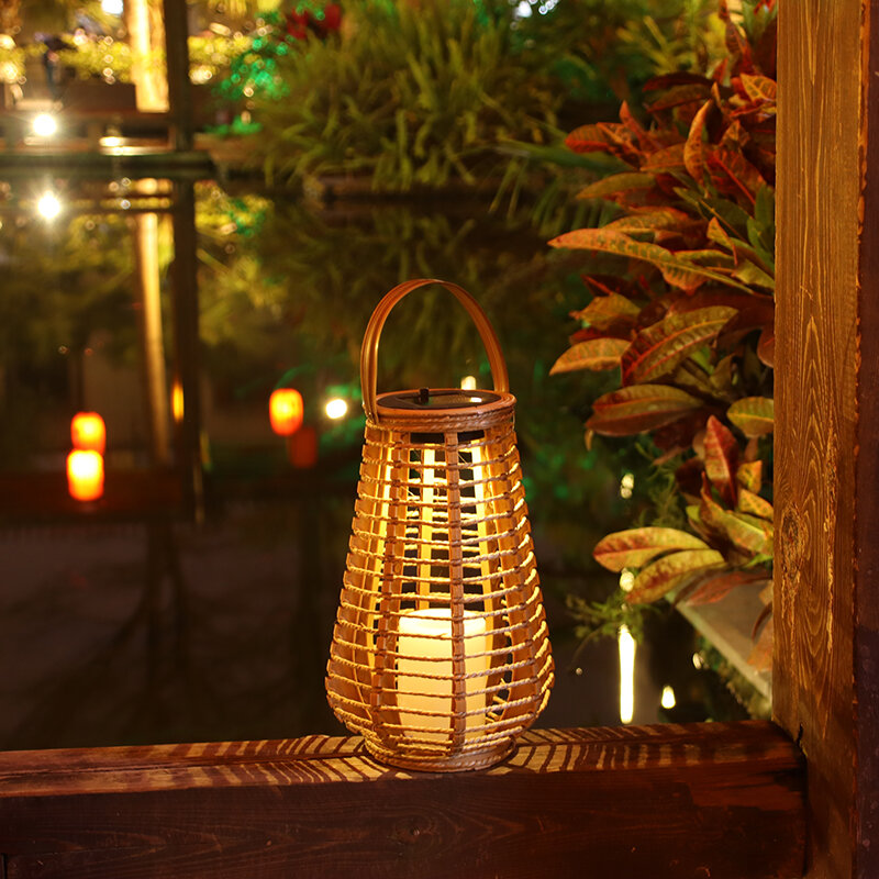 Garden solar Lamp Outdoor Hemp Rope Lantern LED Camp Lighting Lawn Waterproof Landscape Garden  Lamp Bright LED Decorative