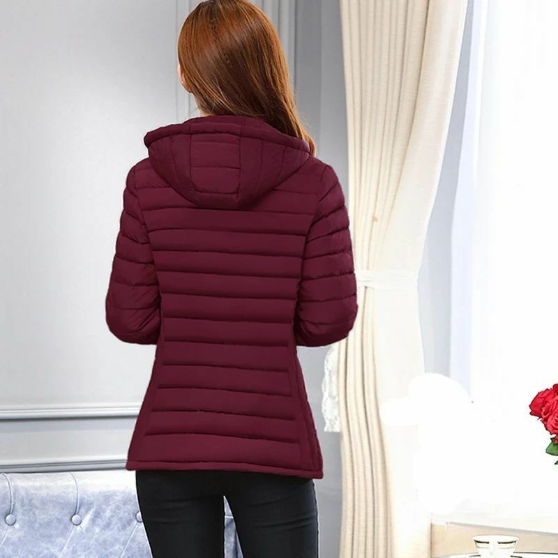 여성용 면 패딩 재킷, 초경량 코트, 여성용 파카, 겨울 두꺼운 슬림 따뜻한 재킷, 여성용 후드 파카, 2023 신상
