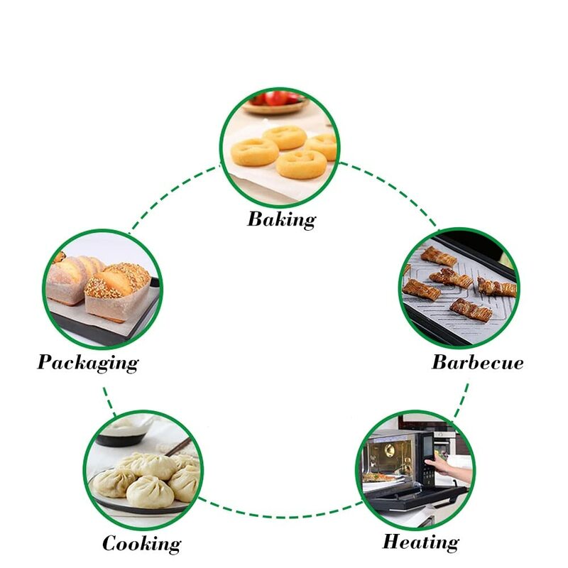 Kertas perkamen loyang kue, perkamen memanggang anti lengket, untuk memanggang kue, penggoreng udara, cangkir roti kukus, kue