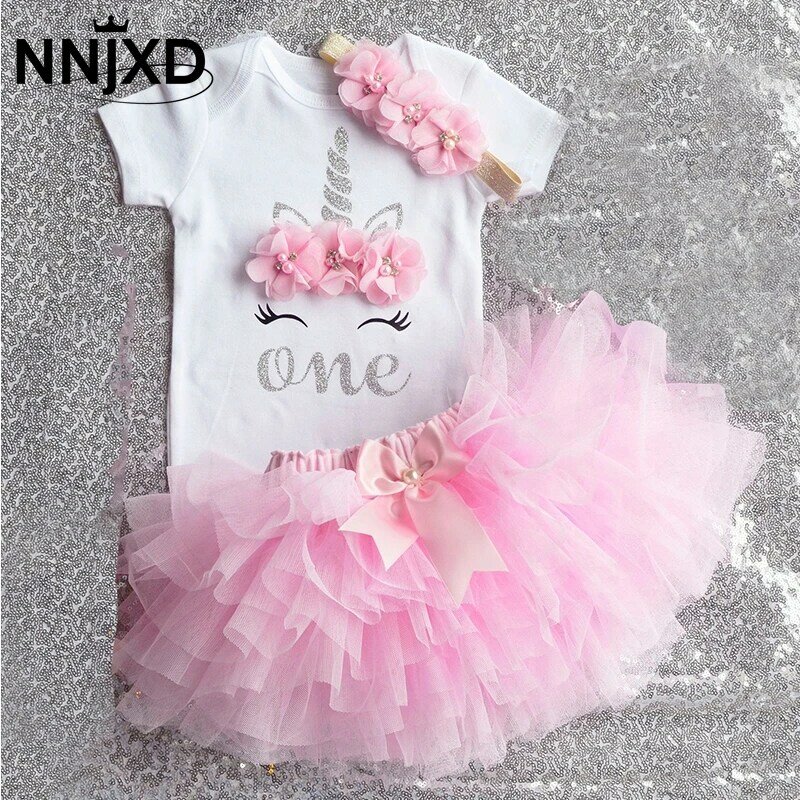 Summer One Year Baby Girl Dress Unicorn Party Girls Tutu Dress Toddler Kids Clothes Baby 1st Birthday outfit infantil vestido