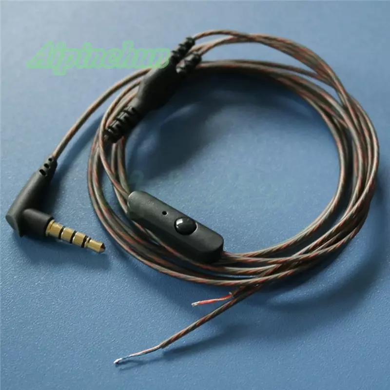 Aipinchun-DIY fone de ouvido cabo com microfone, reparação auscultadores, substituição do fio, comprimento conector, 3.5mm, 120cm, AA0185