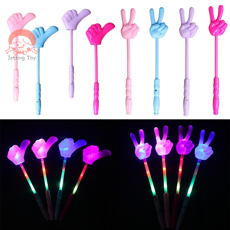 LED 빛나는 손가락 스틱 마술 지팡이, 아이 머리띠, 스파클 장난감, 콘서트 라이트 스틱, 활동 게임 소품, 1PC