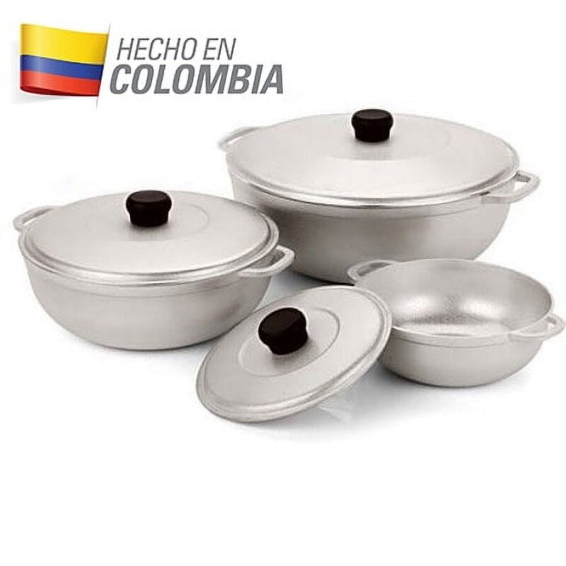 Imusa-Ensemble de four colombien avec couvercle, fonte d'aluminium, caldero ou néerlandais, 3 pièces
