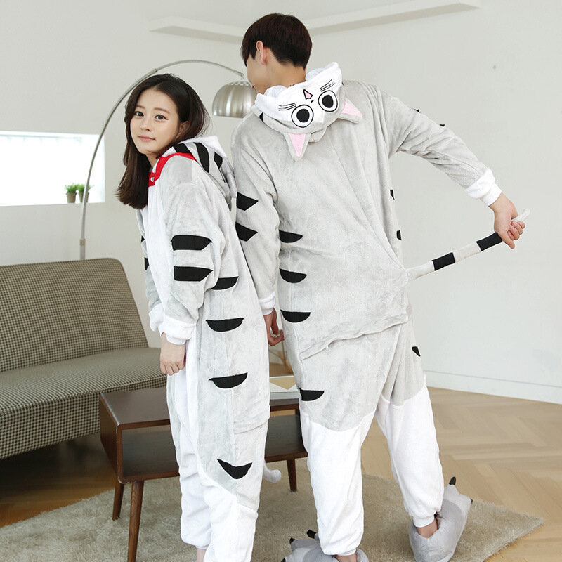 Pyjama Kigurumi à capuche pour couples, combinaison animale, vêtements de nuit féminins, olympiques d'Halloween, vêtements de maison pour adultes, styles disponibles