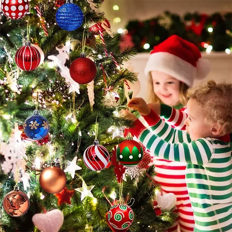 Bolas de Navidad de 30 piezas para decoración del hogar, adornos colgantes para árbol, accesorios de Año Nuevo