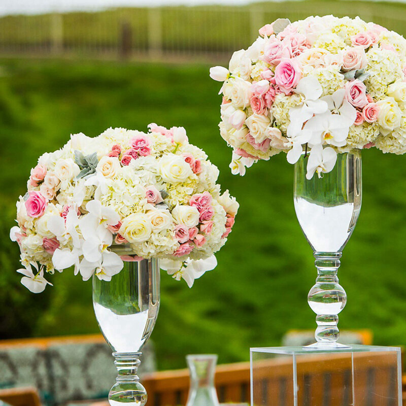 1 buah busa bunga dengan pengaturan bunga, busa basah bulat hijau untuk dekorasi buatan pesta lorong pernikahan