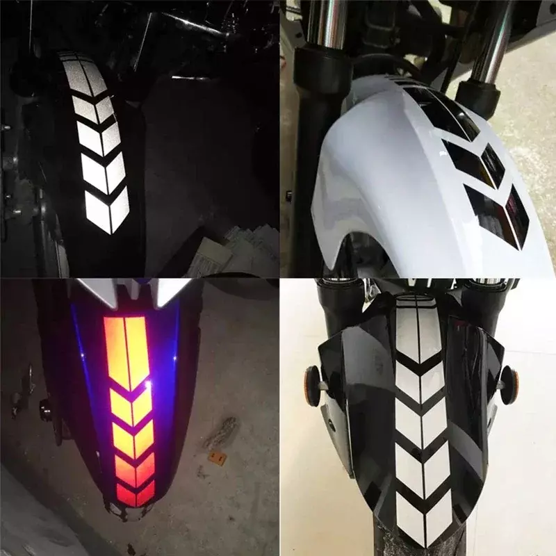 Motorcycle Arrow Stripe Stickers Fender Paste Universal Waterproof Oilproof Reflective Motorbike Tape Decal Moto Accessories