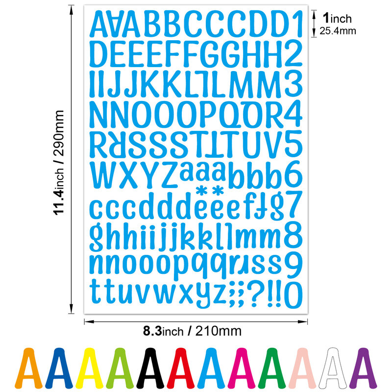 Autocollants de lettres d'alphabet colorés, autocollants de numéro de vinyle auto-adhésifs pour boîte à lumière, porte de signalisation, entreprise, numéro d'adresse, cartes, standardisation