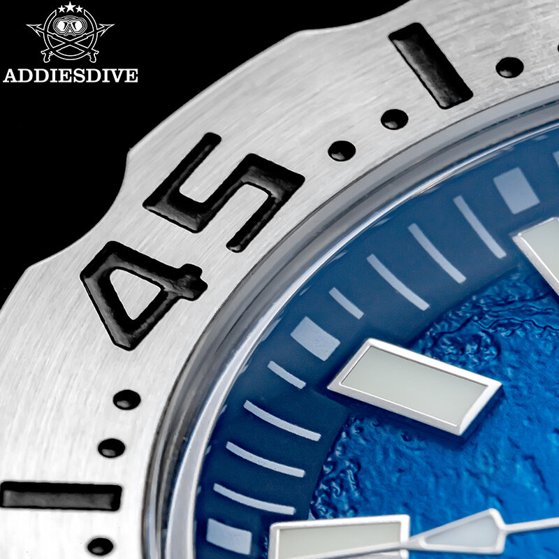 Addiesdive นาฬิกาดำน้ำ AD2047ไพลิน, นาฬิกาข้อมือผู้ชายดำน้ำ200เมตรกันน้ำได้ลำลองนาฬิกาข้อมือชุดกล BGW9เรืองแสง