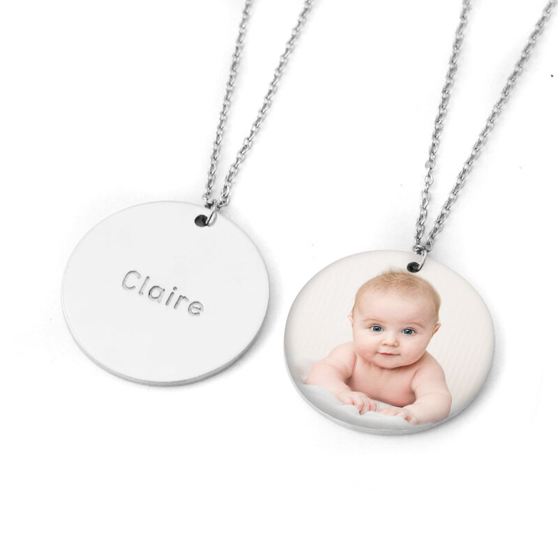 Ожерелье с фото на заказ ожерелье с фото ожерелье с гравировкой имени с изображением сердца ожерелье подарок на день рождения для нее