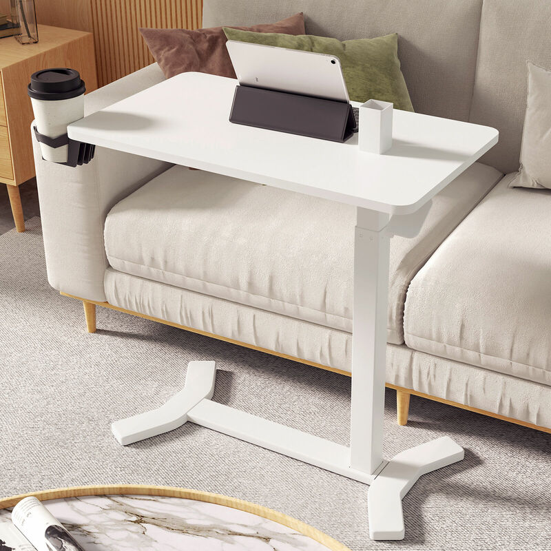 Adjustable Overbed Bedside Table Movable Laptop Table for Sofa and Bed