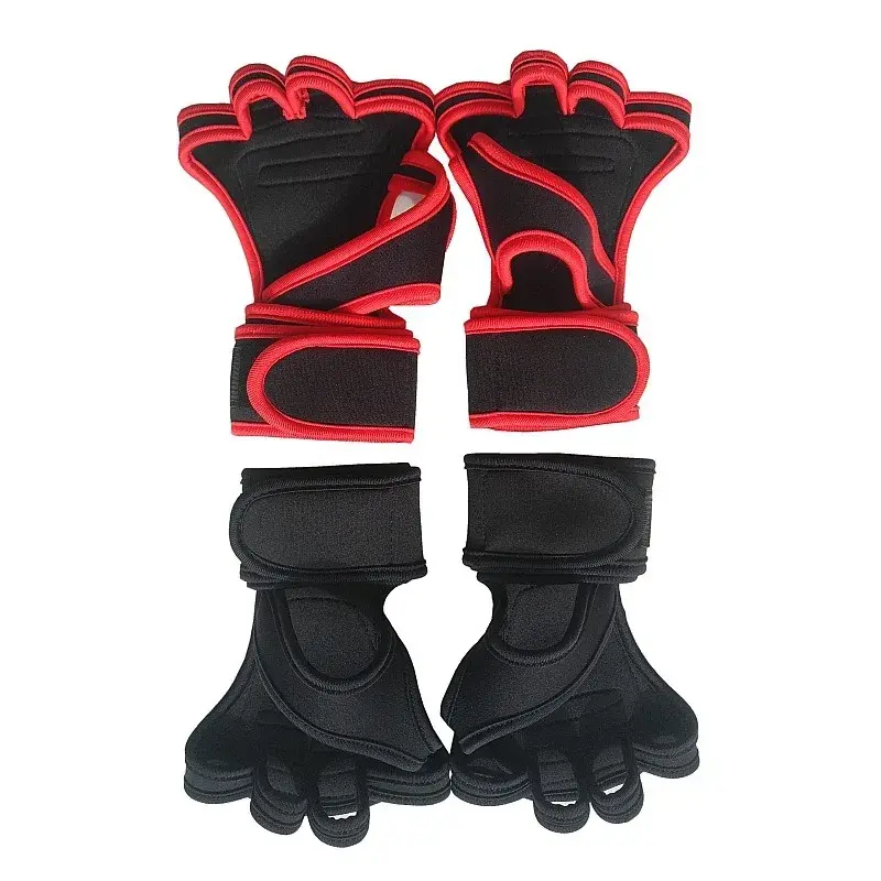 Weight Lifting Training Body Building Gloves Men Women Black Gym Hand Palm Wrist Protector Gloves Outdoor Sports Cycling Gloves