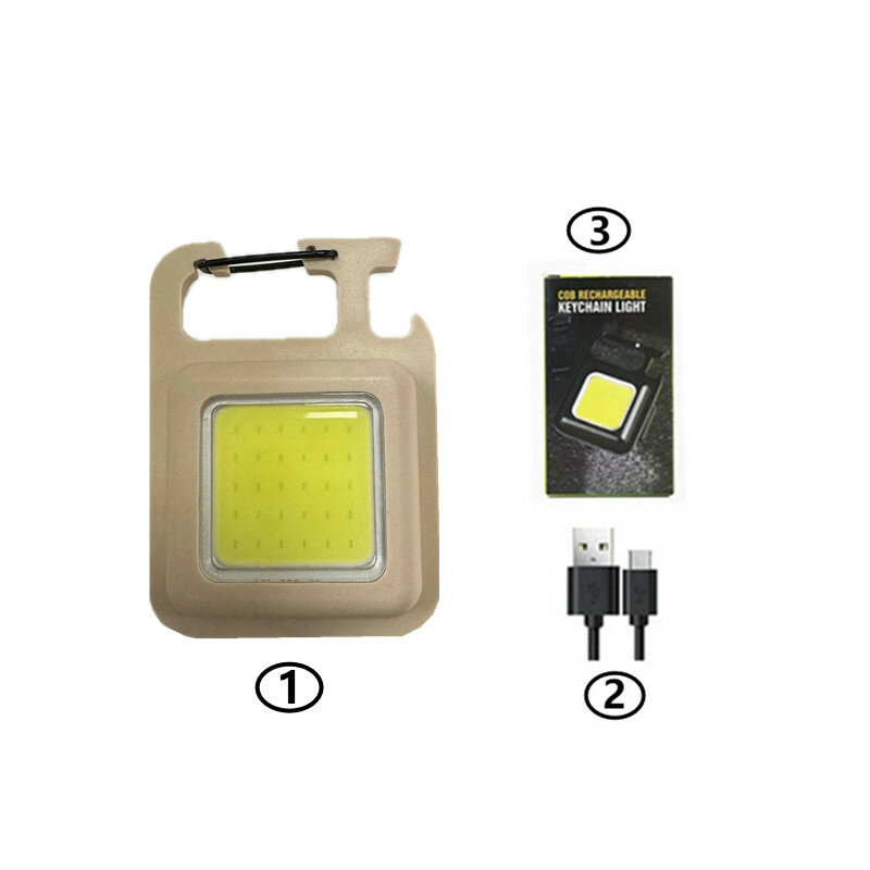1-10PCS Mini LED 800LM Flashlight Keychain Multifunctional Portable COB Camping Lamps USB Charging Work Lights Fishing Lanterna