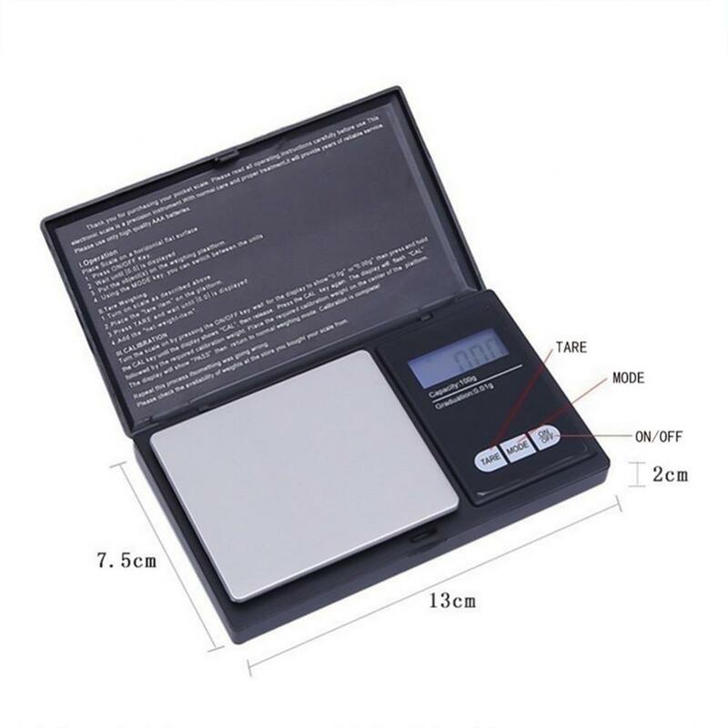 Báscula electrónica de bolsillo para joyería, minibáscula Digital de precisión de 100g/0,01g/500g, 0,1g