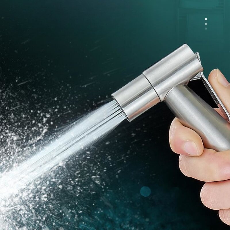 304 Stainless Steel Spray Gun Shower Handheld Bidet Sprayer Set Handheld Toilet Bidet Faucet Sprayer Shower Nozzle Self Cleaning