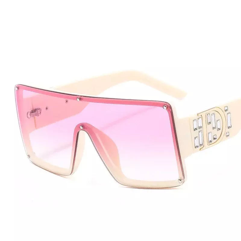 Gafas de sol cuadradas para hombre y mujer, lentes de protección con gradientes, montura de lujo, diseñador de marca, UV400
