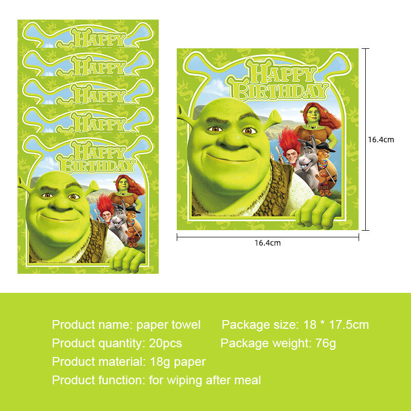 Disney Monster & Shrek Prince Dinosaurus Prinses Thema Verjaardagsfeestje Levert Wegwerp Servies Ballon Banner Kraamcadeau