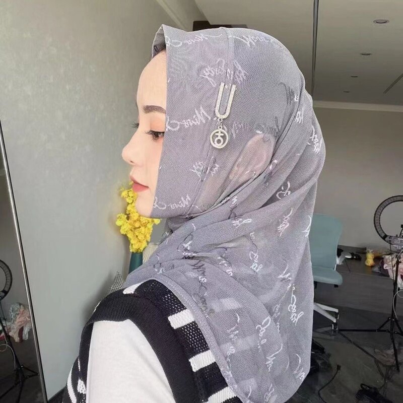 Арабская Новинка, летние шали для девушек, блестящие хиджаб