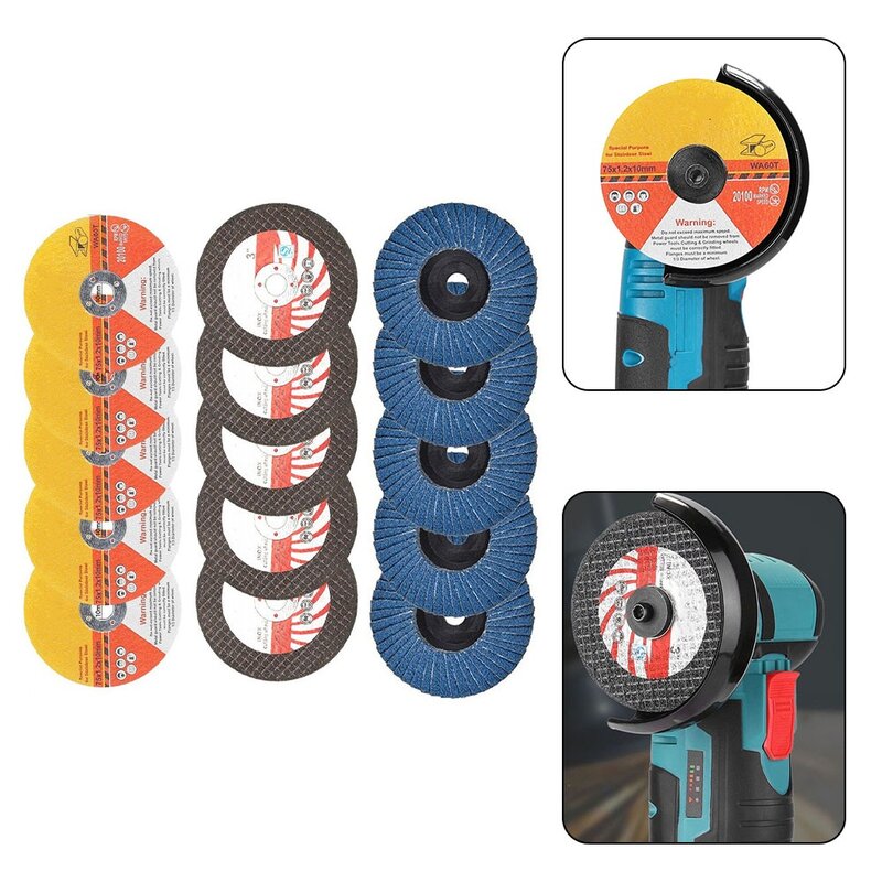Resin Saw Blade Cutting Discs 15pcs/set 75mm Abrasive Circular For Angle Grinder Grinding Wheels Part Power-Tools