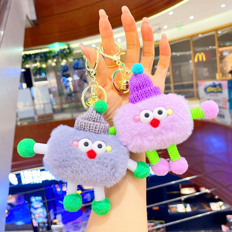 10cm Cartoon Cute Spring Square Plush Keychain Pendant Doll Stuffed Animals Charme Casais Mochila Pendurado Presentes do miúdo Brinquedos
