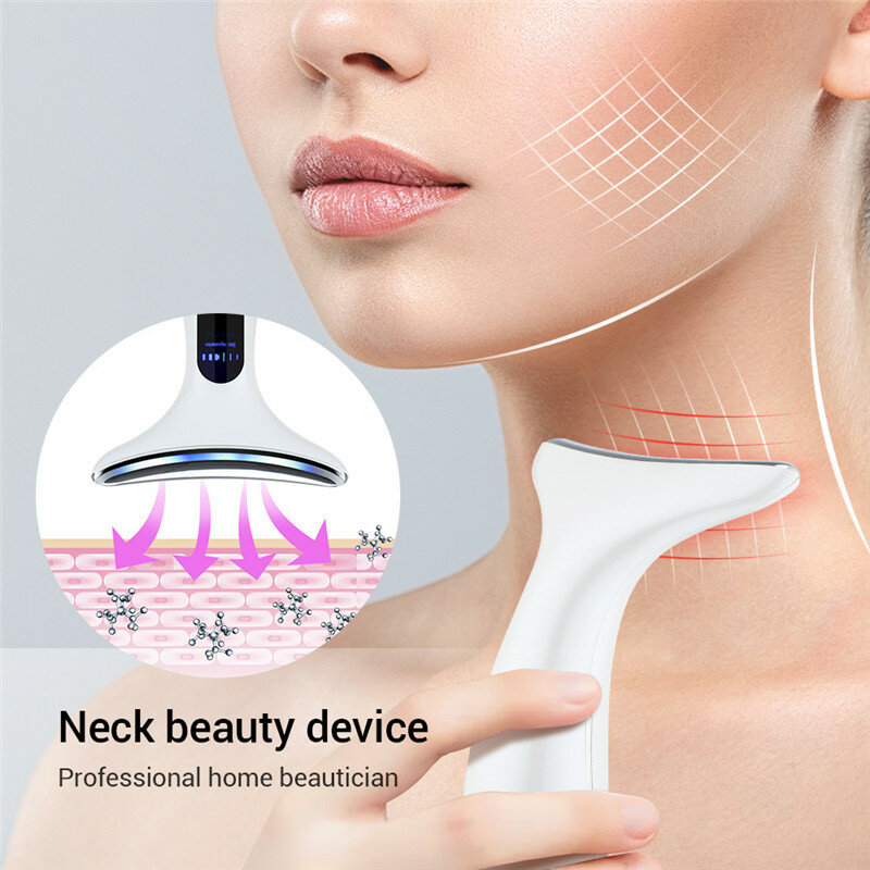 EMS Microcurrent Face Lifting Device LED Photon Firming Rejuvenation Anti Wrinkle Thin Double Chin Skin Care Facial Massager 4#