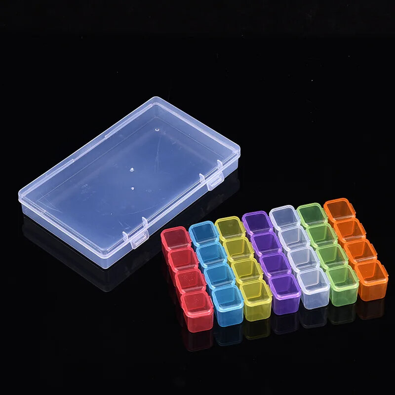15 Grids Transparent Plastic Storage Organizer Compartment Adjustable Container Box For Jewelry Button Rectangle Box Case