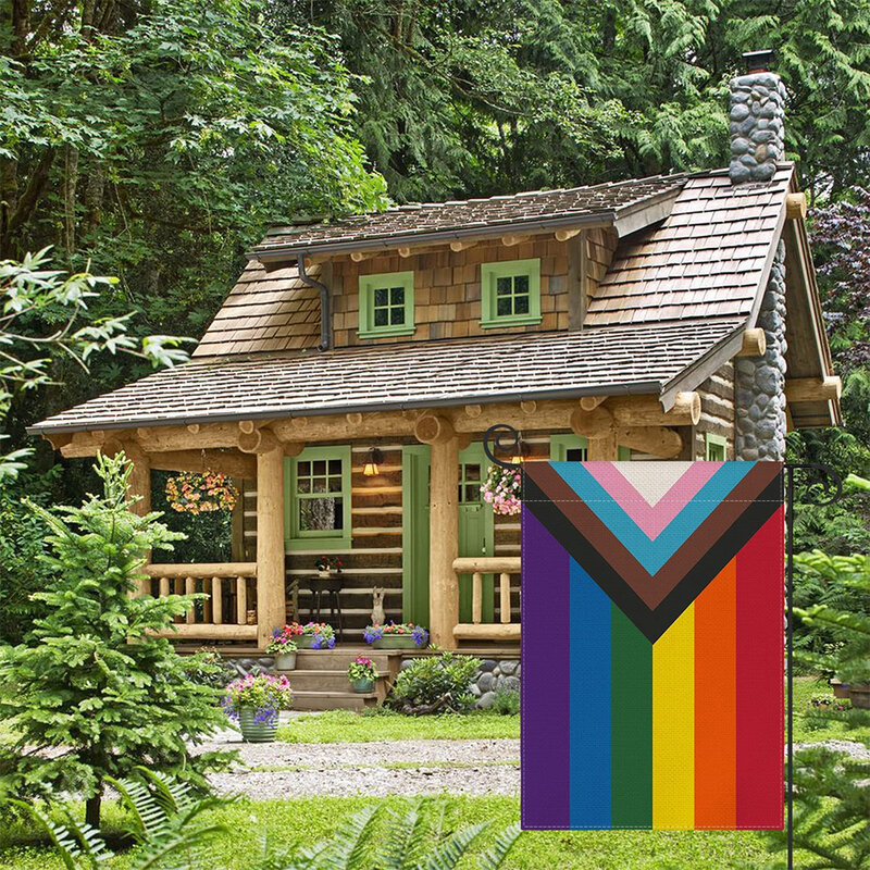 마당 정원 장식용 무지개 깃발, 밝은 색상, 사랑의 상징, 진행 프라이드